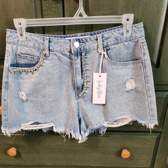 Indigo Rein Pants - 😀 Light Blue Distressed Denim Shorts